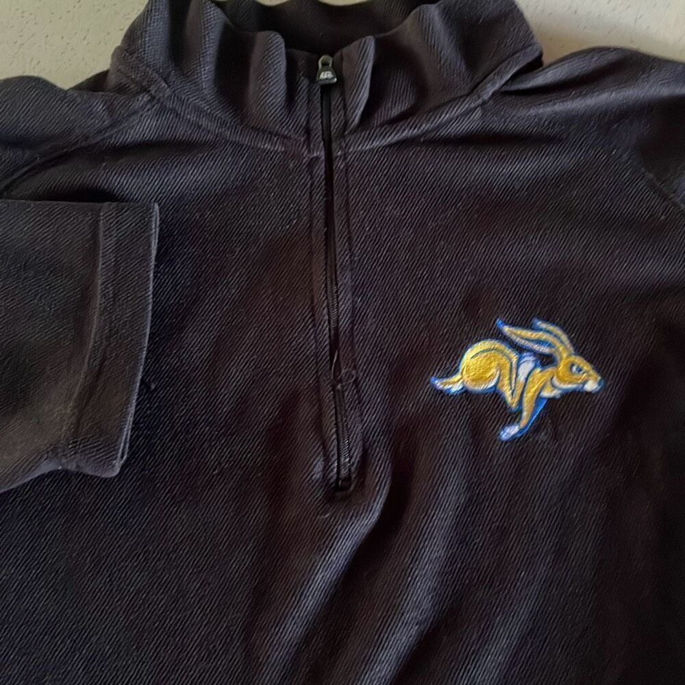 J America SD State Black 1/4 Zip Pullover Mens XL